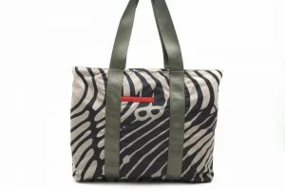 Prada Sport Hobo Shoulder Tote Bag Zebra Gray
